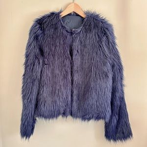 Blue Faux Fur Jacket